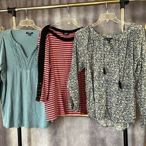 3 Size XL Chaps Women’s Tops